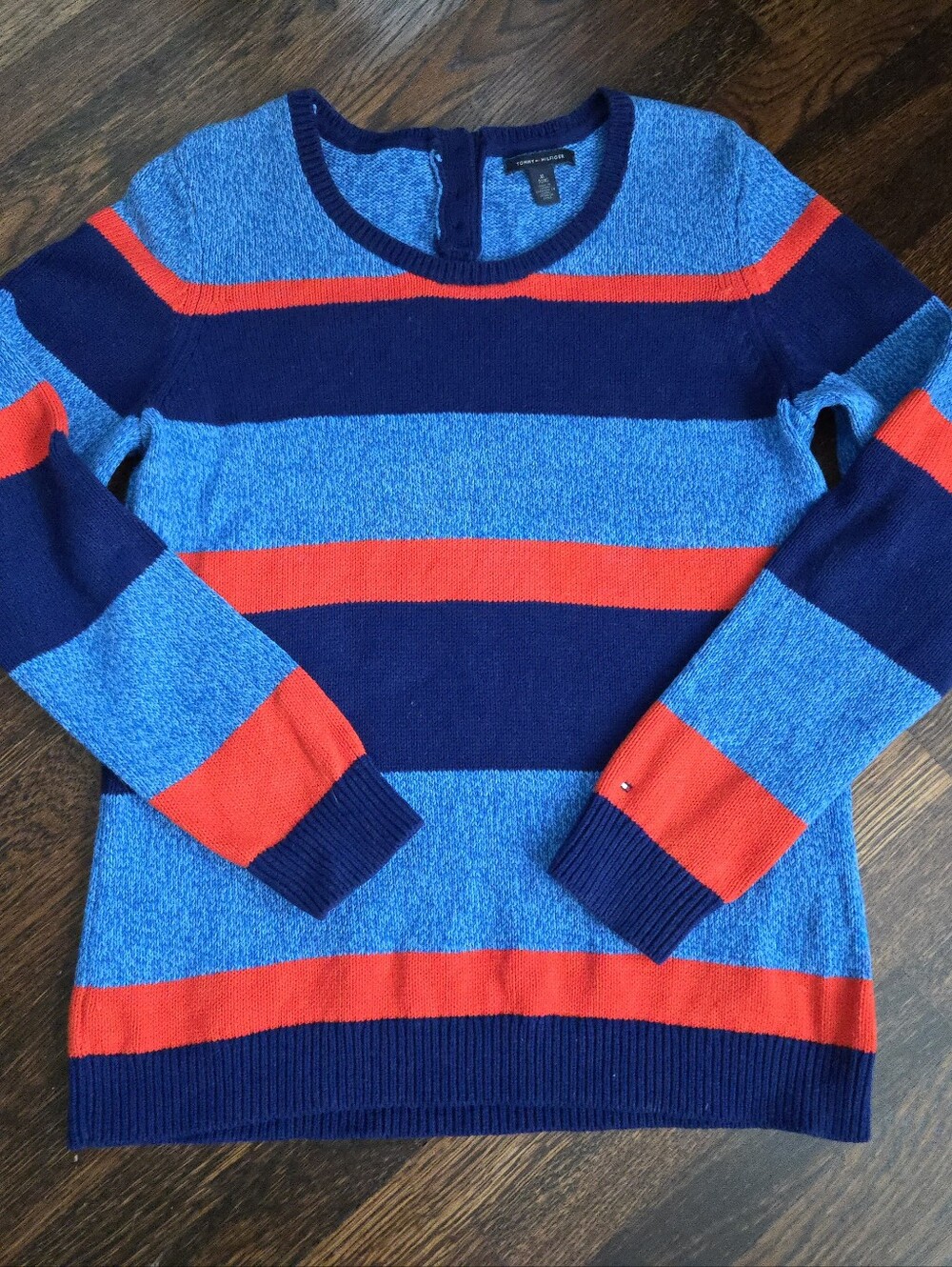 Tommy Hilfiger Cotton Sweater Preppy Striped Size XL